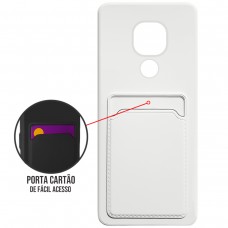 Capa para Motorola Moto G9 Play - Emborrachada Case Card Branca
